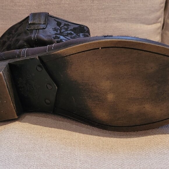 Embroidered Leather Ankle Boots - Picture 6 of 6